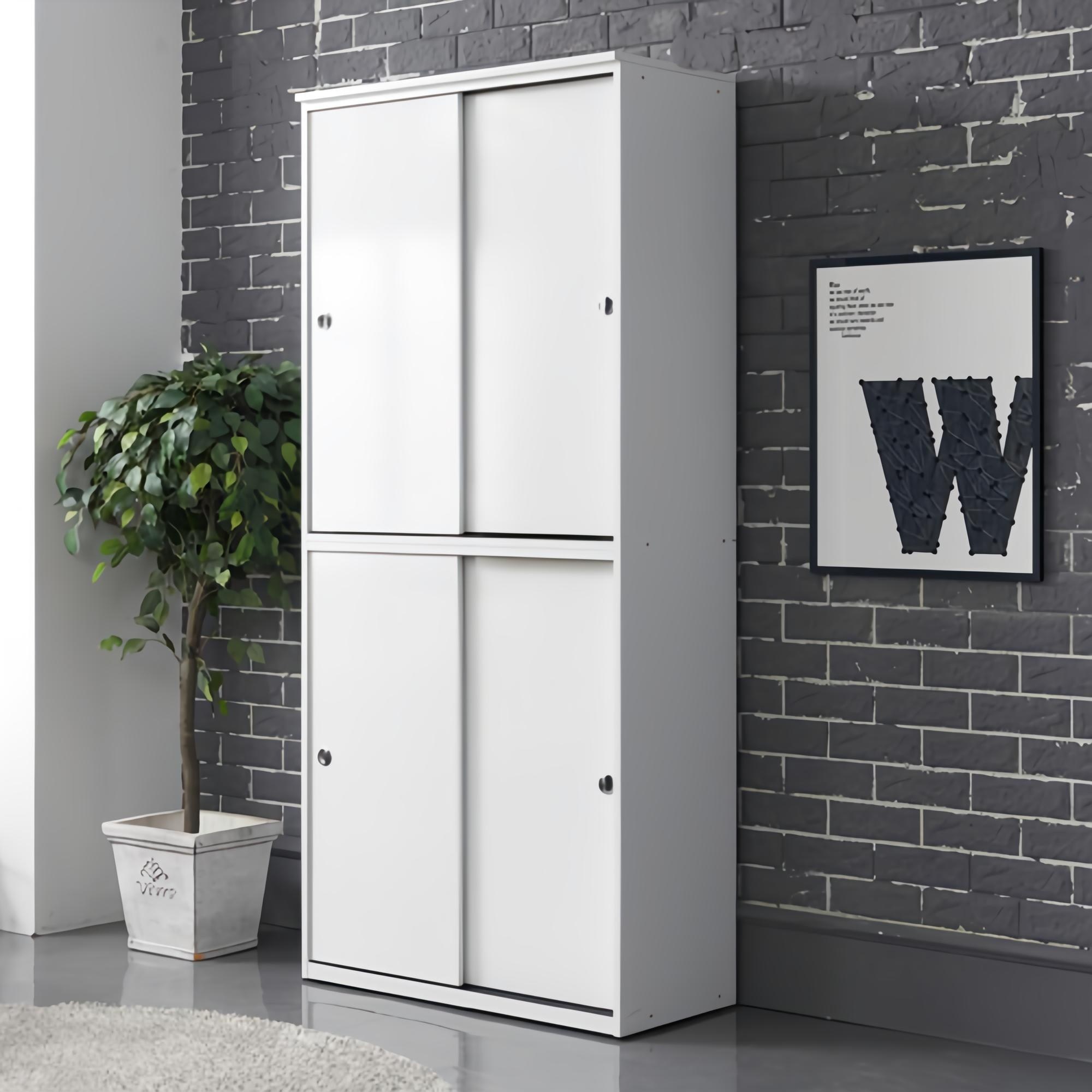 유니우드 파모스 미닫이 슬라이딩 2000 수납장, 화이트 172,400원