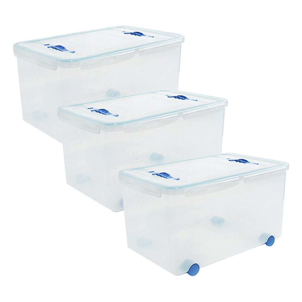 플라팜 국내 제조 탱크 밀폐 리빙박스 50L, 투명, 3개 65,450원