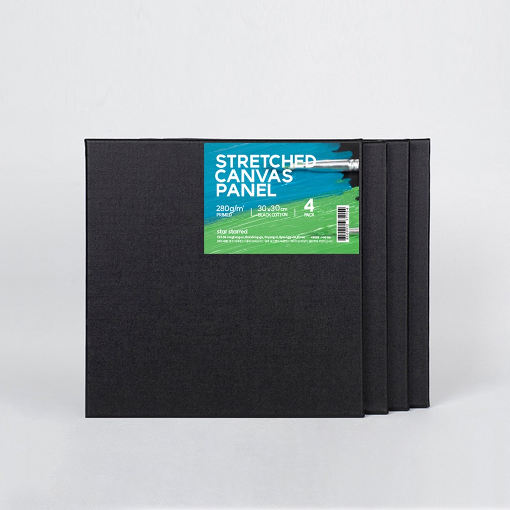 starstarred 캔버스 블랙 Cotton 정사각형 (Gesso Primed) 밸류팩, 4개 15,080원