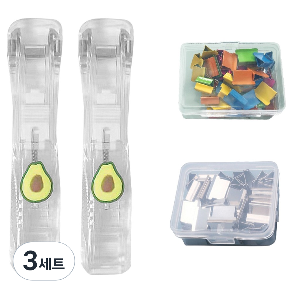 문구담 푸시 클립퍼 2p + 기본 클립 + 컬러 클립 세트 아보카도, 3세트 21,880원