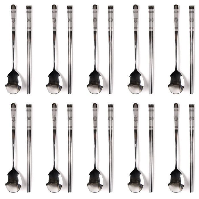 윌리브 국산 스텐 거북이 수저세트, 실버, 숟가락 + 젓가락, 10세트 27,990원