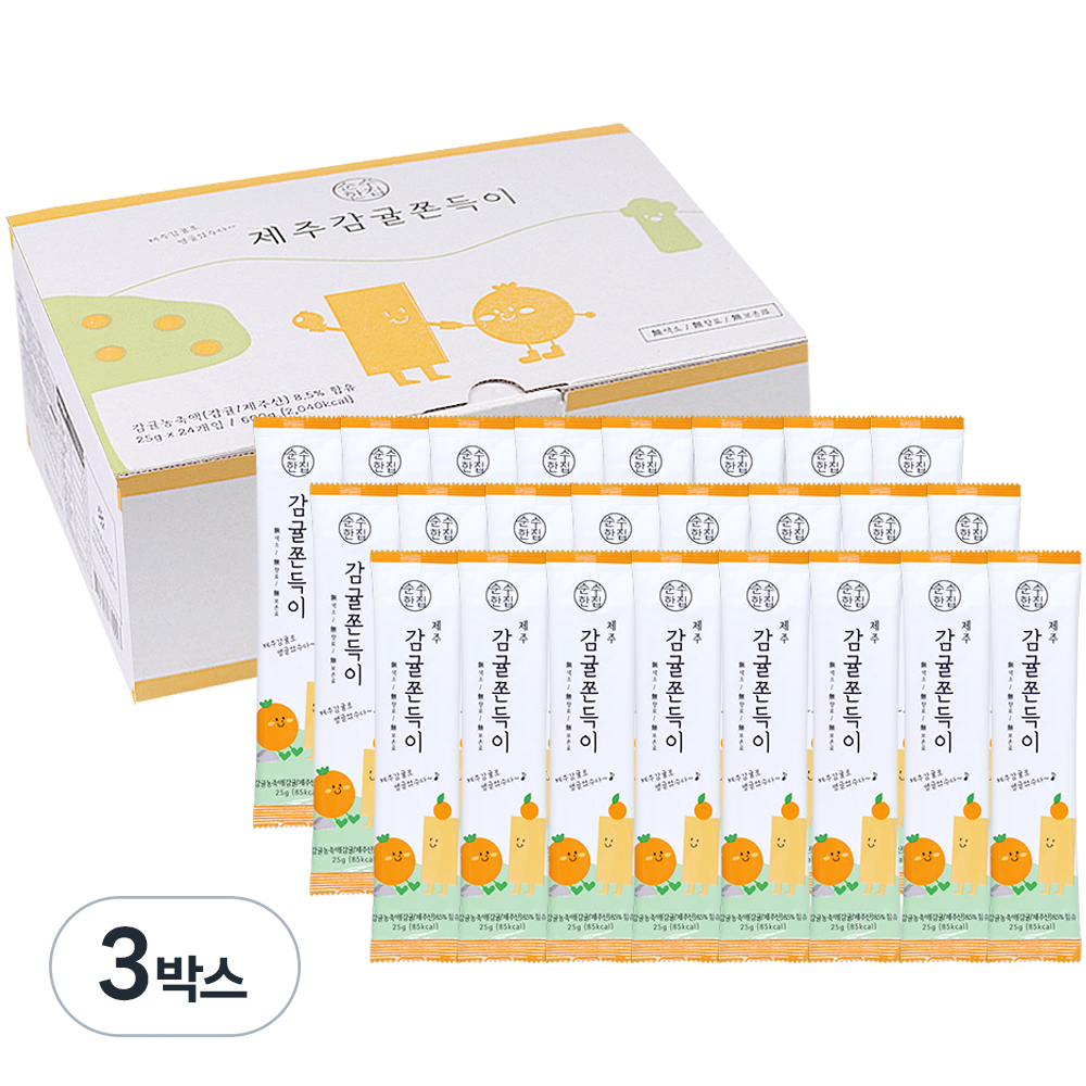 순수한집 제주 감귤 쫀득이 24p, 600g, 3박스 37,340원