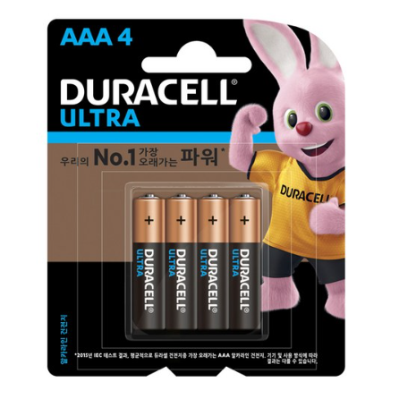 듀라셀 울트라 알카라인 건전지 AAA 4입, 1개, 4개입 7,600원