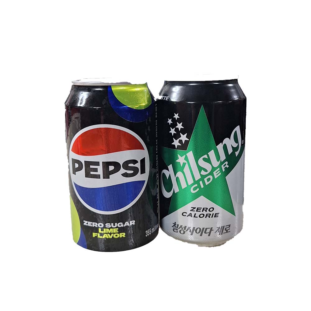 롯데 칠성사이다 제로 펩시 제로 반반세트 355ml 24캔 21,390원