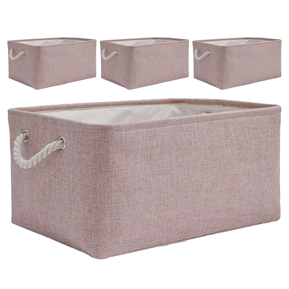 생활활력소 순수 컬러 린넨 바구니 27L, 라이트핑크, 4개 27,000원