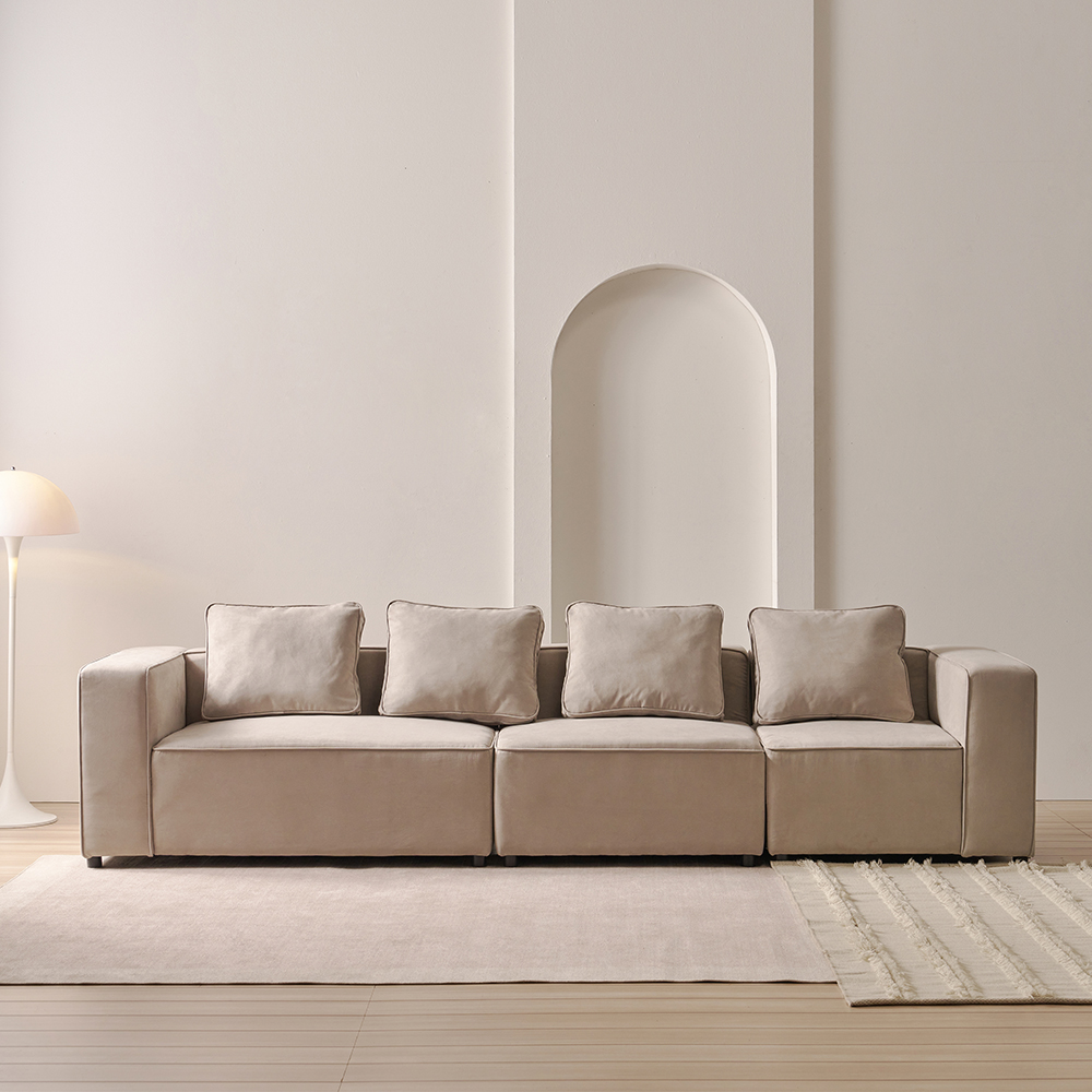 소르니아 해븐 아쿠아텍스 4인용 소파 + 쿠션 4P 방문설치, 그레이 357,480원