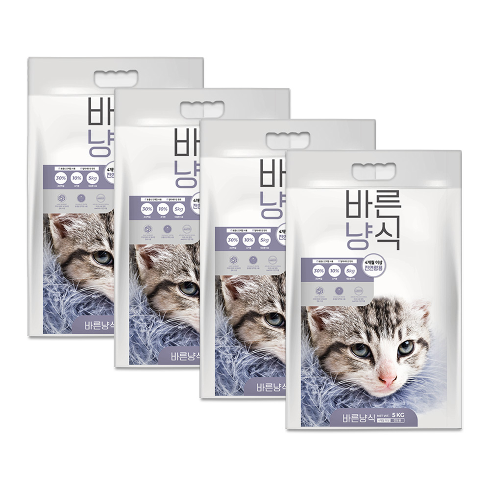 펠리코 바른냥식 5kg 전연령 헤어볼 길고양이 사료, 4개, 5kg, 닭 45,000원