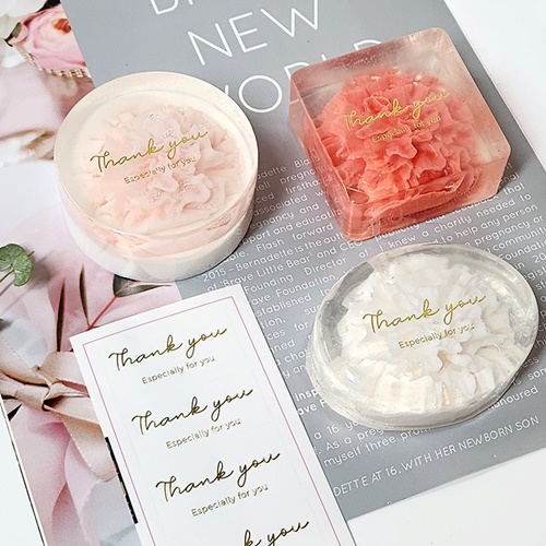 스티커 라벨 - 땡큐 금박 투명 데코 라벨 20매, 1세트, 현재가 1,650원