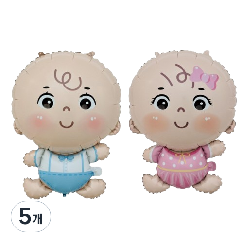 베이비샤워 홈파티 남편 서프라이즈 이벤트 아기호일풍선, 5개, 남아여아 42,900원