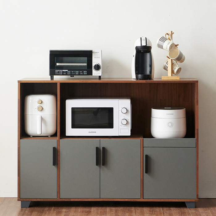 스타 와이드 주방 수납장 1200 전자레인지 렌지대 밥솥다이 밥솥장 3단 선반 84,900원