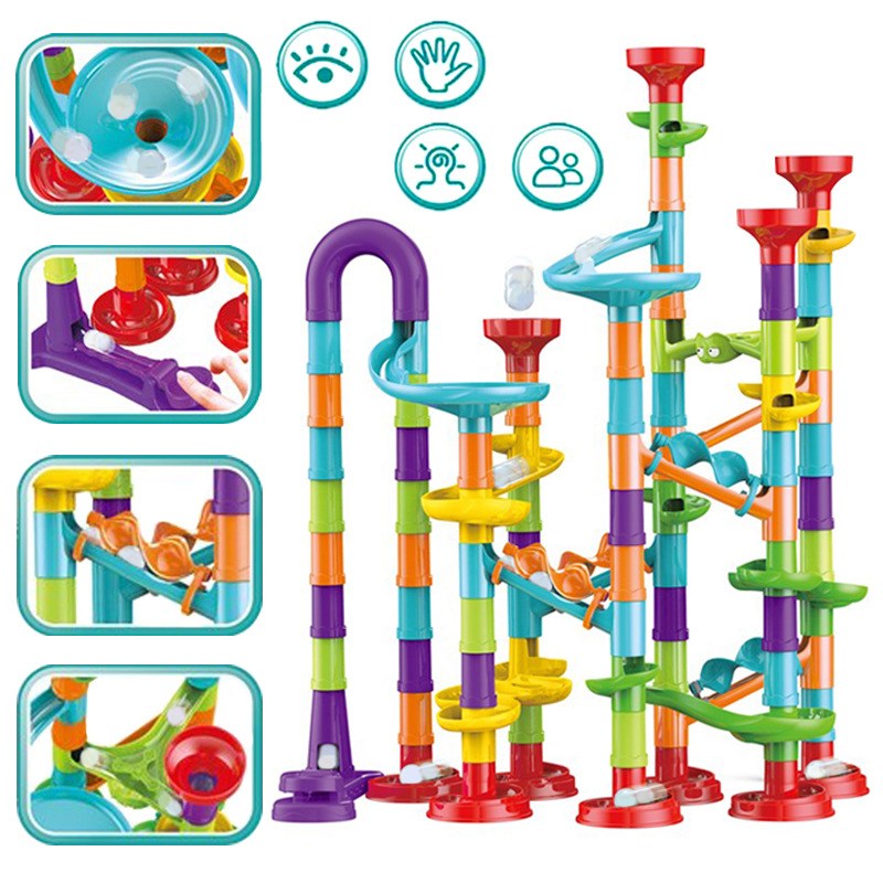 코코유 구슬굴리기 트랙 블록 어린이 학습 조립 완구 197PCS LHX-01, 1개, 혼합색상 48,500원