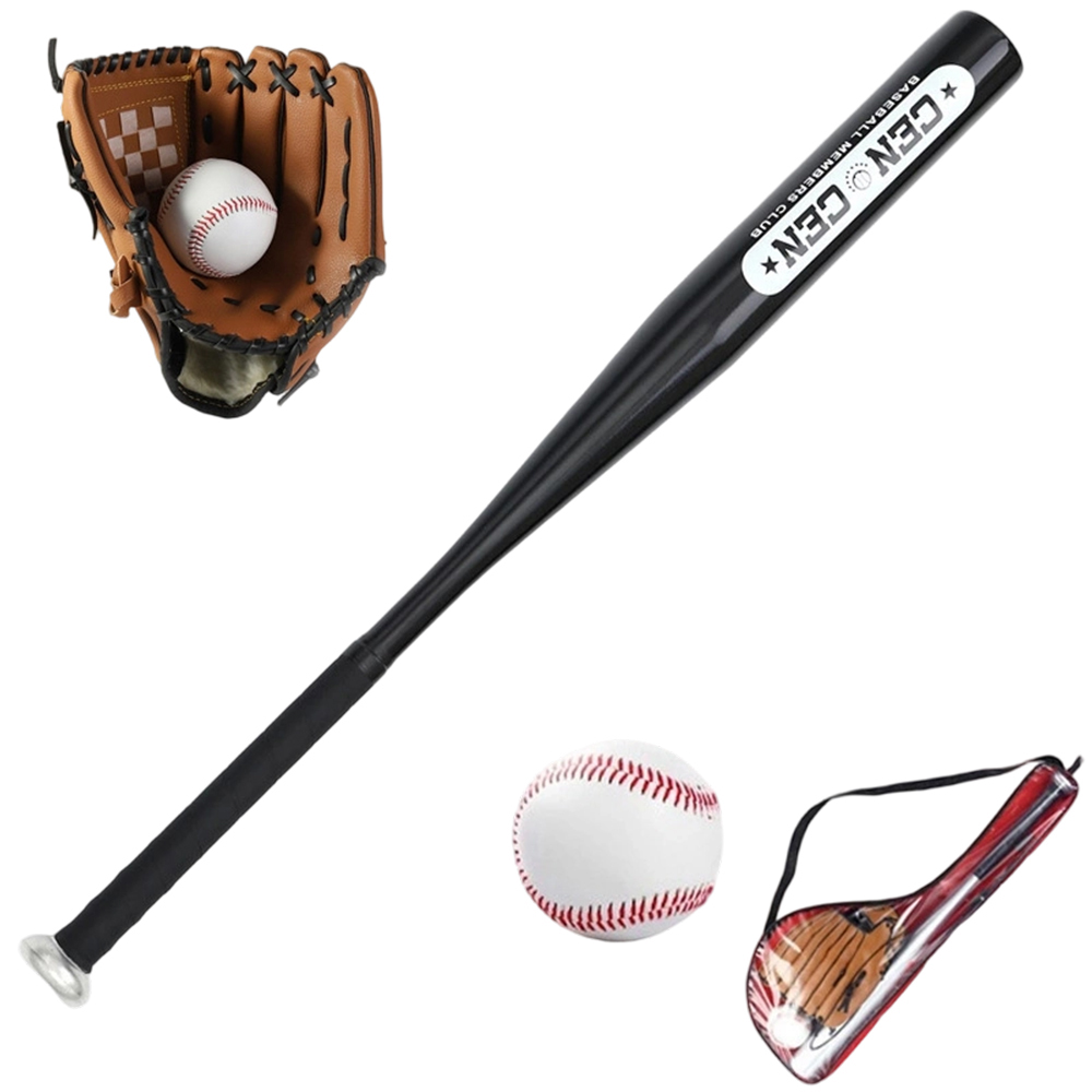 가정용 초경량 알루미늄 야구배트 4종 세트 25-30인치 PVC 소프트볼 방수장갑 세트 다용도 성인용 가정용 안전 야구 훈련용 수납백 무료 증정, 1세트, 검은색 53,980원