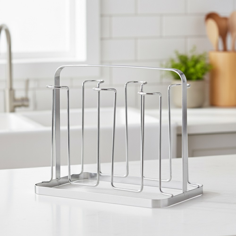 필굿리빙 6구 스텐 컵 걸이 건조대, 1개, 실버 11,600원