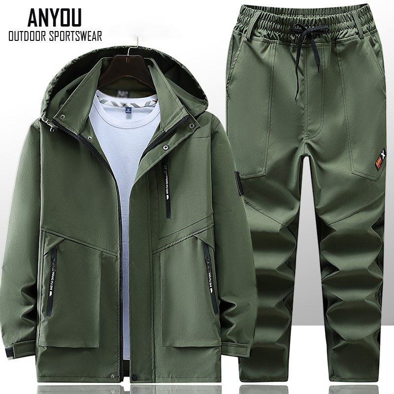 ANYOU 남자 춘추 방수 방풍 스판 작업복 정비복 현장복 등산복 야외 낚시복 스포츠 상하의 세트 K2-2023A 39,800원