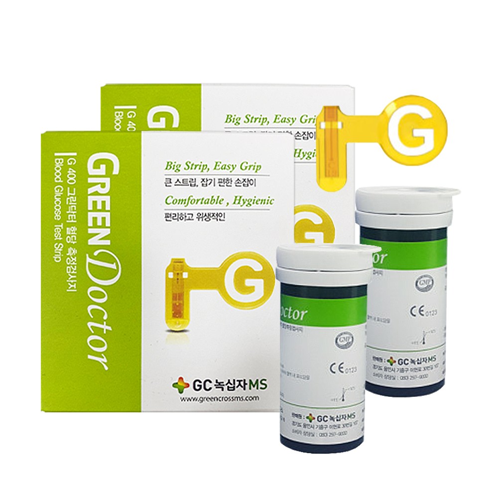녹십자 그린닥터 혈당검사지 2박스(100매) 혈당측정지 시험지 [메디캣 출고], 2개, 50매입 30,000원