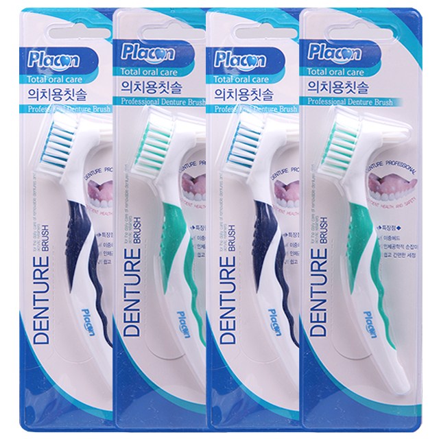 플라콘 틀니칫솔 4개+덴탈프로 소프트 러버 치간칫솔 30p 세트, 1세트, 5개입, 1mm 17,500원