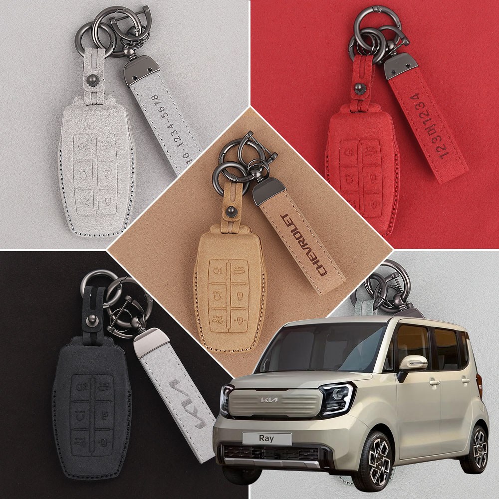 KN-01 3버튼 더뉴레이 18년식~ 호환 차 키케이스 자동차 알칸타라 가죽 케이스+ 키링 스트랩(무료각인 서비스) 29,800원