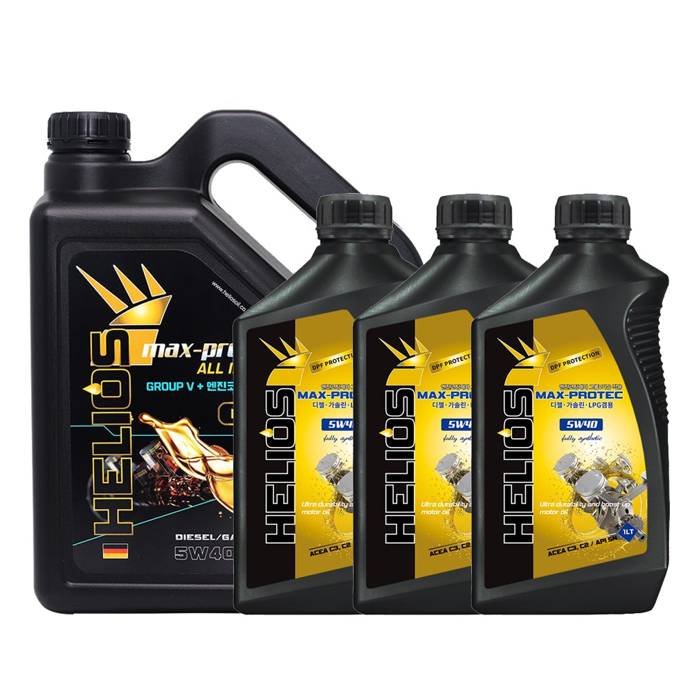 헬리우스 맥스프로텍 올인원 5w30 5w40 C3 SN 디젤 DPF 엔진오일 엔진코팅제 그룹V 함유 55,000원