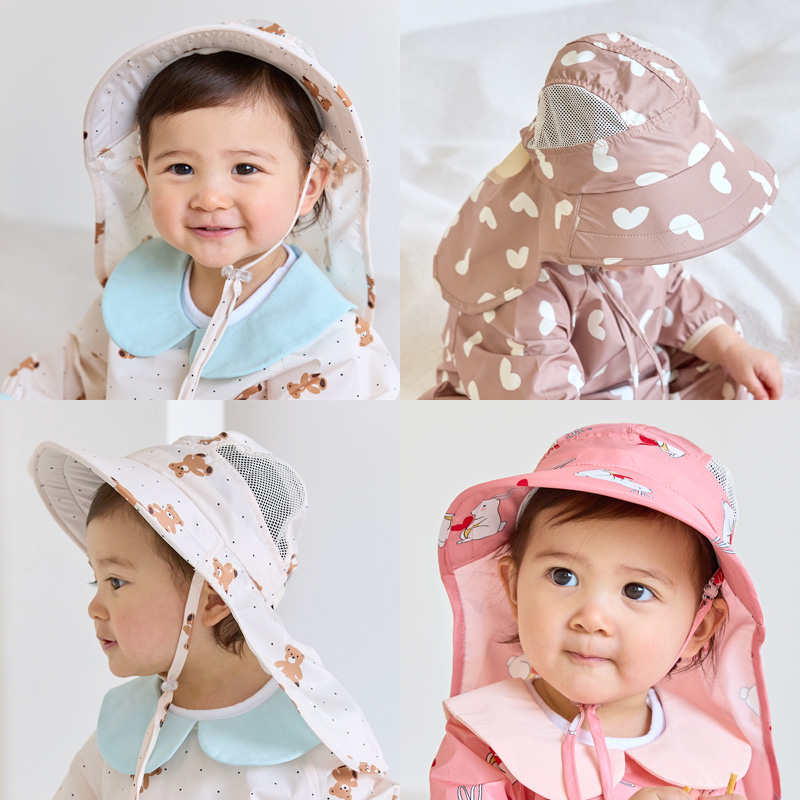 [꿈과별]블랑블랑 플랩캡 아기모자 해변가 모래놀이 물놀이 챙모자 햇빛차단 16,800원