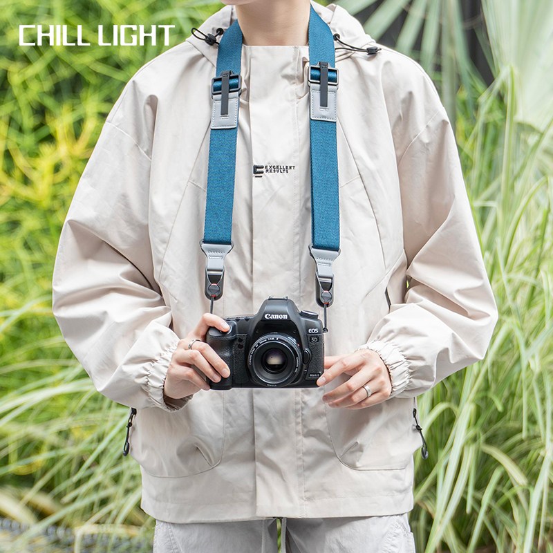 CHILL LIGHT 숄더 감압 스트랩 퀵 릴리즈 퀵 장착 플레이트 소니 캐논 후지 니콘 등 다양한 카메라 호환 크로스 스트랩 손목 밴드, 1개, 네이비블루 16,900원
