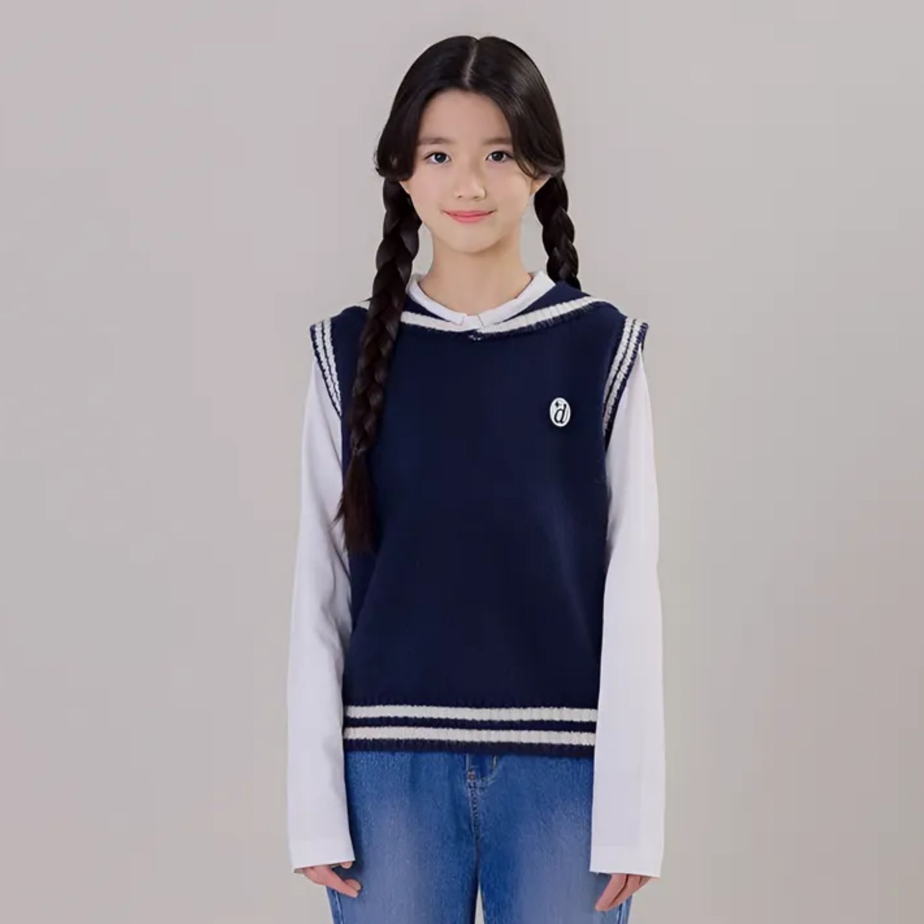 아이러브제이 디디오 초중생 디샤 카라 니트 조끼 58,800원