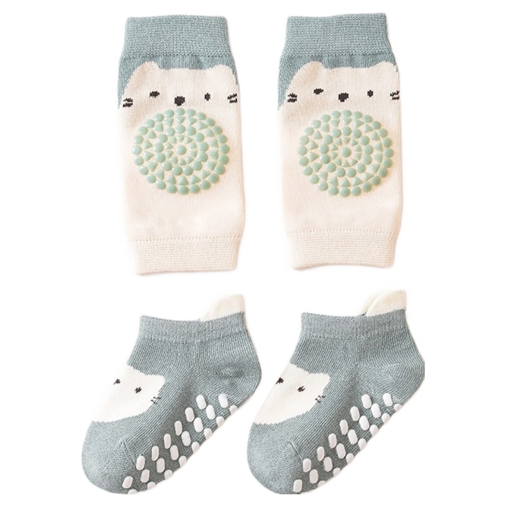 스타도어 애니멀 미끄럼방지 양말 + 무릎보호대 2p 세트 S, 고양이, 1세트 7,800원