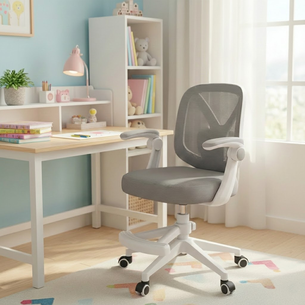 체블스 바른자세 의자 중력잠금 발받침 중학생 메쉬, 그레이(Gray) 72,900원