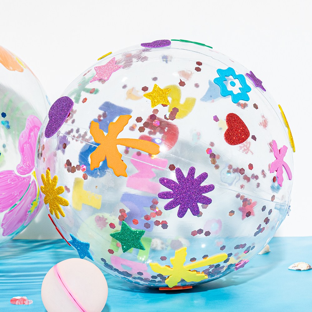 스팽글 투명 비치볼 유아 어린이 여름 물놀이 수영장 워터볼 3,600원