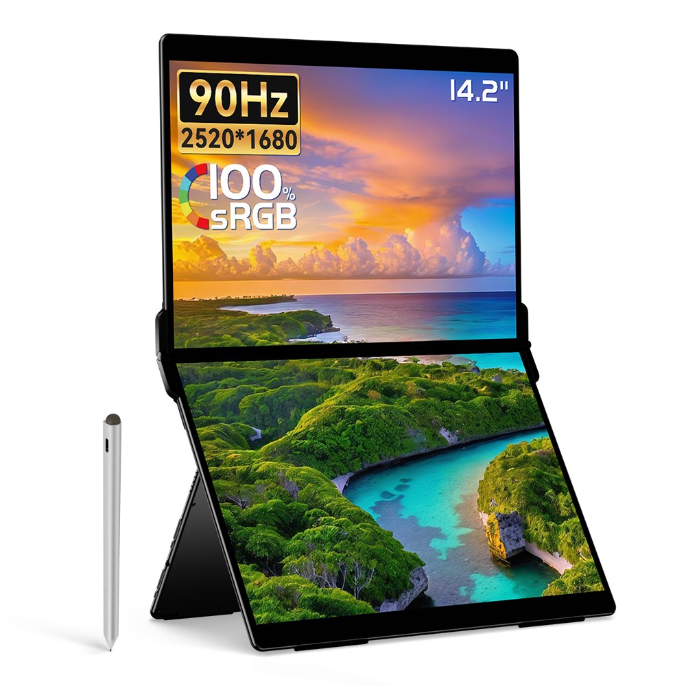 EHOMEWEI 이홈웨이 X시리즈 14.2 16 18.5인치 IPS QLED 휴대용 모니터 FHD 2K 60Hz 100Hz 노트북 스위치 듀얼 서브모니터, XP-142PW, 36.07cm 711,600원