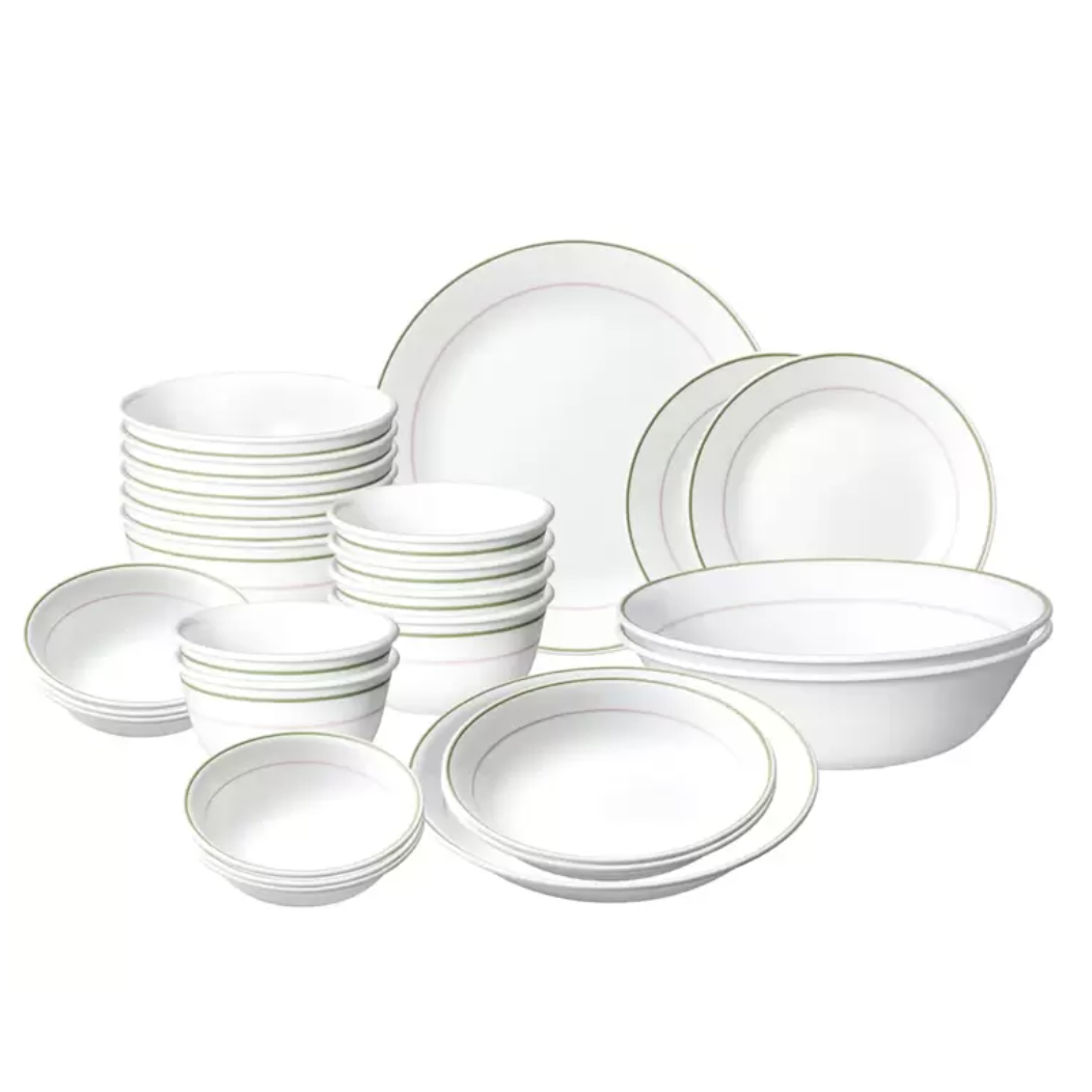코렐 더블링 그린 디너웨어 혼수 이사 그릇 접시세트 2~4인 26P 식기세트 3중압축 유리, 26P, 화이트 259,800원