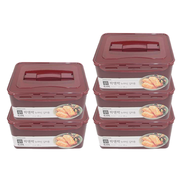 락앤락 중형 김치통 8L 5세트 (15포기) 김장 보관용기 밀폐용기 반찬통 배추 갓김치 열무 깍두기 파김치, 8L, 5세트 85,900원