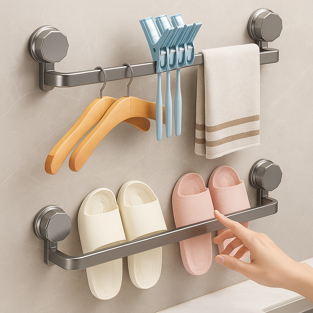 아우리온 다목적 강력고정 무타공 수건 슬리퍼 걸이 9,500원