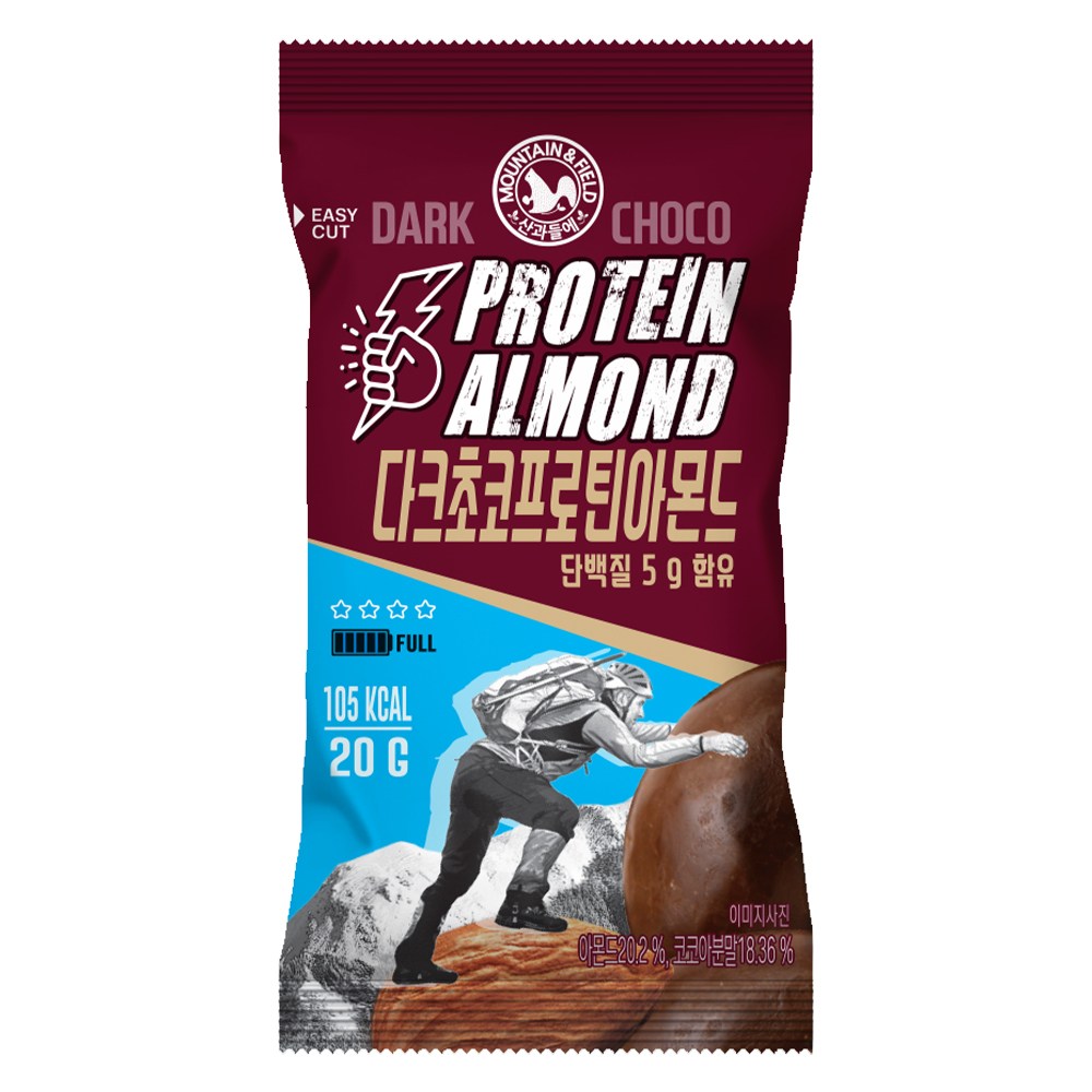 산과들에 다크 초콜릿 프로틴 단백질 아몬드 20g 초코볼, 30개, 20g 24,960원