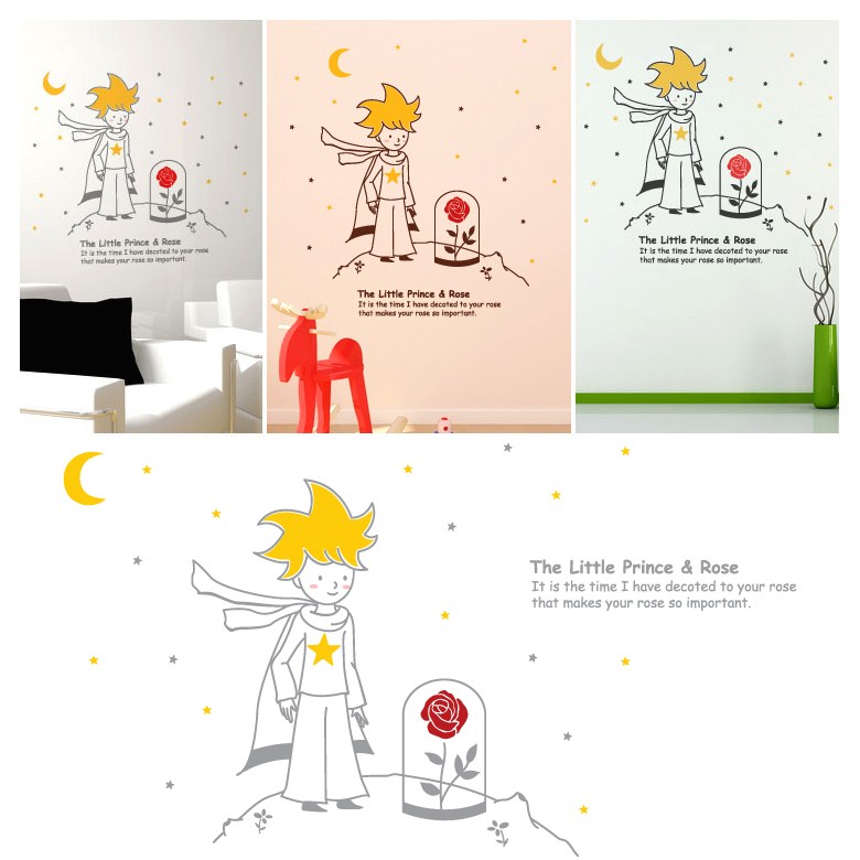 크레코 어린왕자와장미 그래픽스티커 스티커, 블랙 15,400원