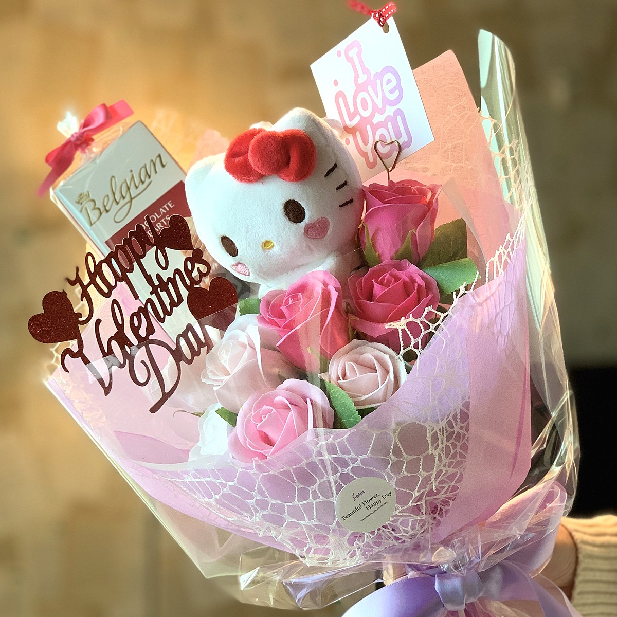 발렌타인선물 발렌타인데이 초콜릿꽃다발 비누꽃 발렌타인꽃다발 헬로키티 여친선물 남친선물 프로포즈 29,600원