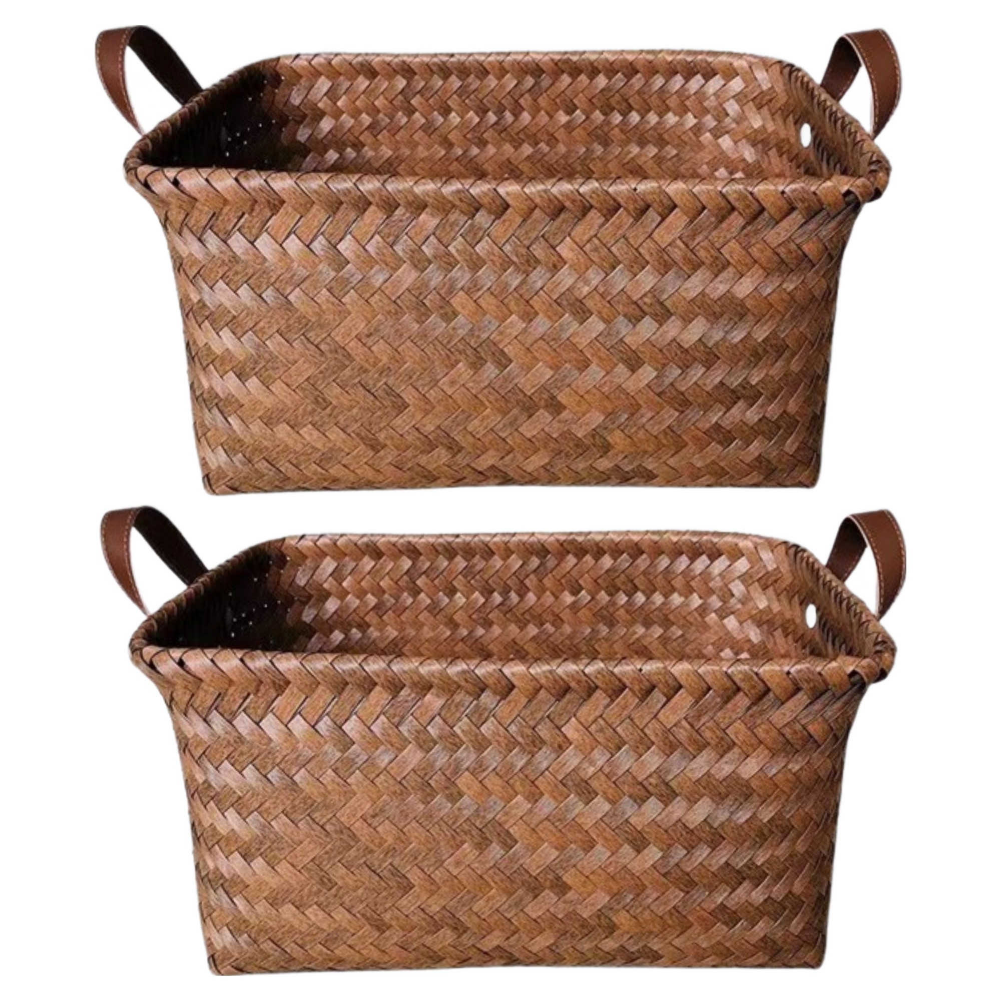 헤이조이 감성 라탄 팬트리 스퀘어 바스켓, 혼합색상, 2개 22,040원