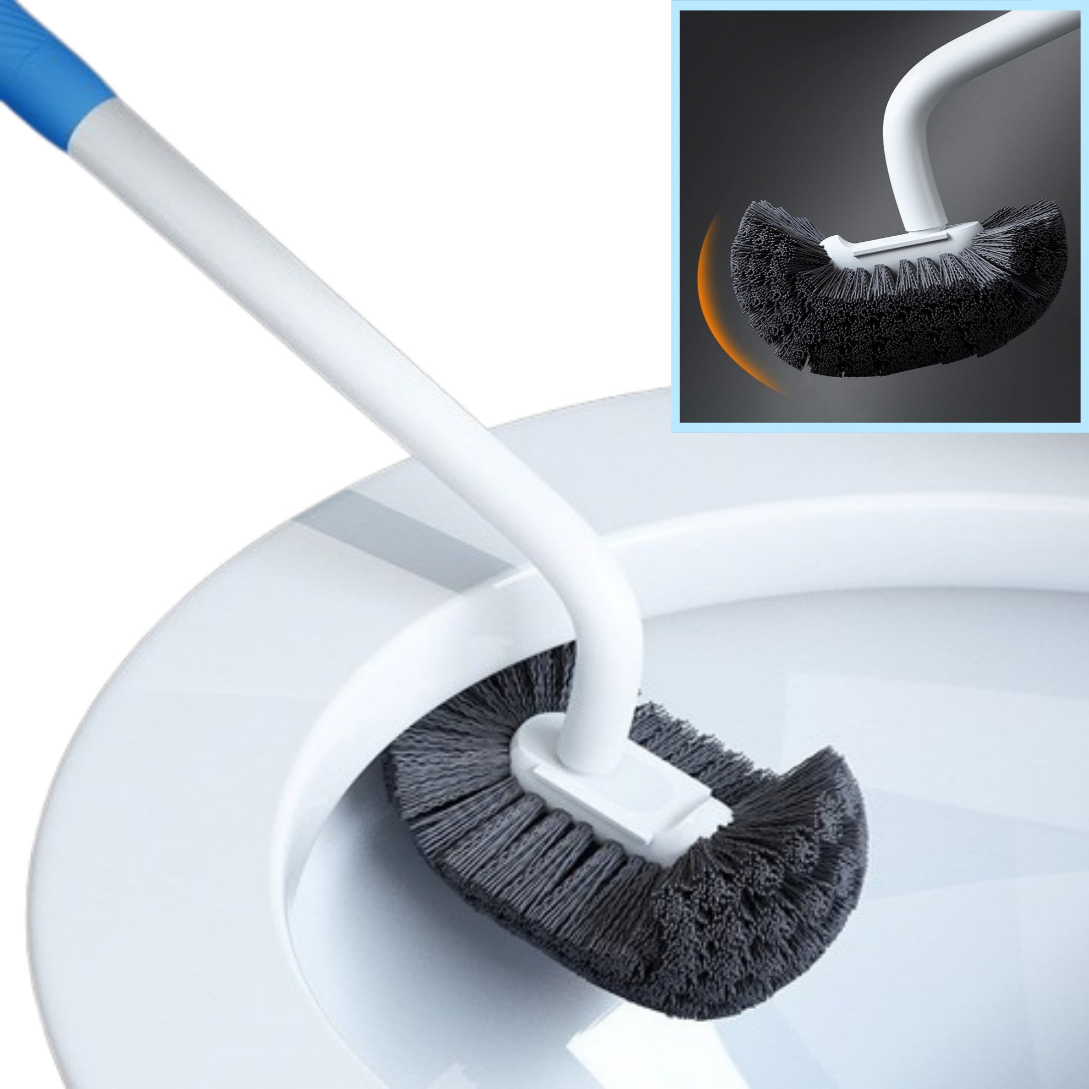HB153 촘촘한 청소모 커브 변기솔 변기청소솔 블루 5,720원