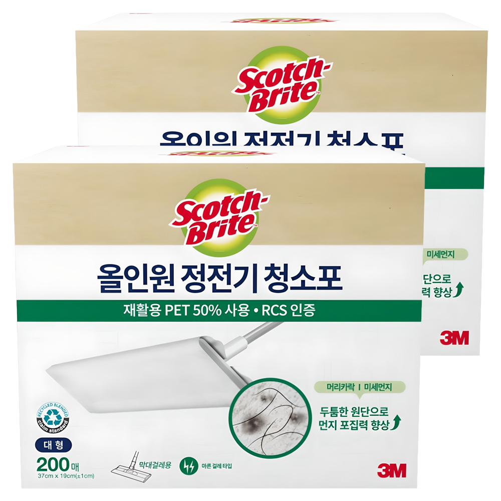 스카치브라이트 올인원 정전기 청소포 200매 45,220원