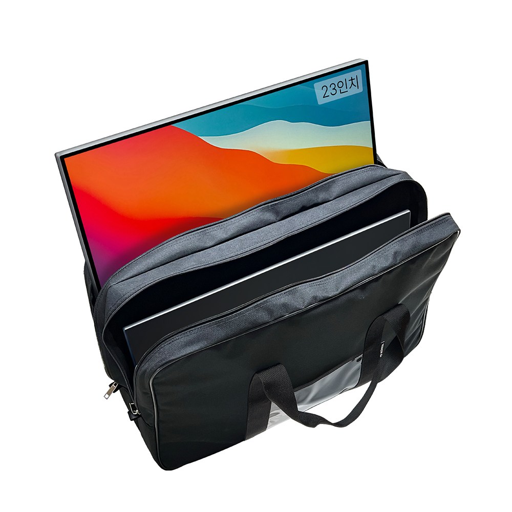 아이디코리아 휴대용 컴퓨터 PC 모니터 보관 수납 가방 케이스 23인치 2개 수납 SMT-23PK, 블랙, 1개 42,990원