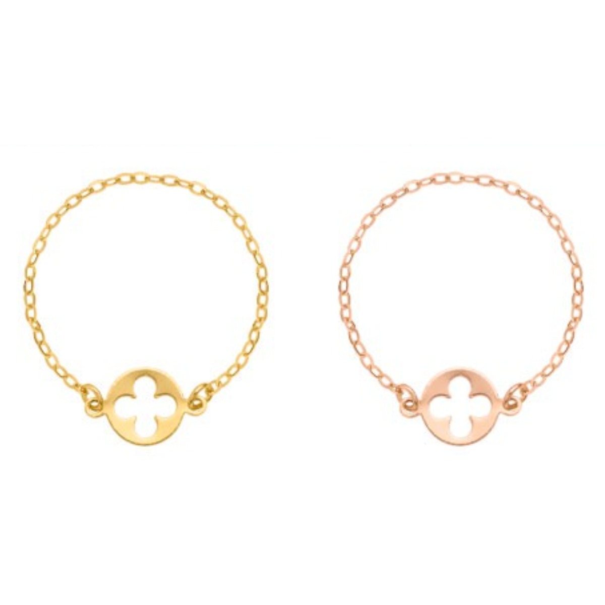 펠리체골드 14K 미니 클로버 체인반지 레이어드 선물 실반지 기념일 여자친구 체인반지 우정반지 우정링 68,700원