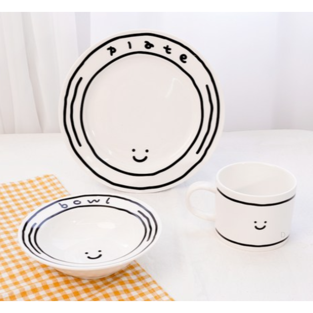 인블룸 스마일 도자기 플레이팅 그릇 3종 세트 450,000원