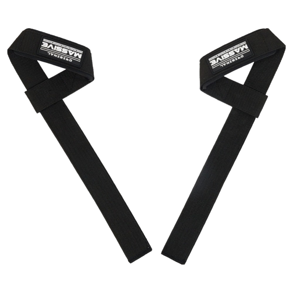 매시브 루버 헬스 스트랩 리프팅 그립 손목보호대, 블랙, 1세트 9,900원