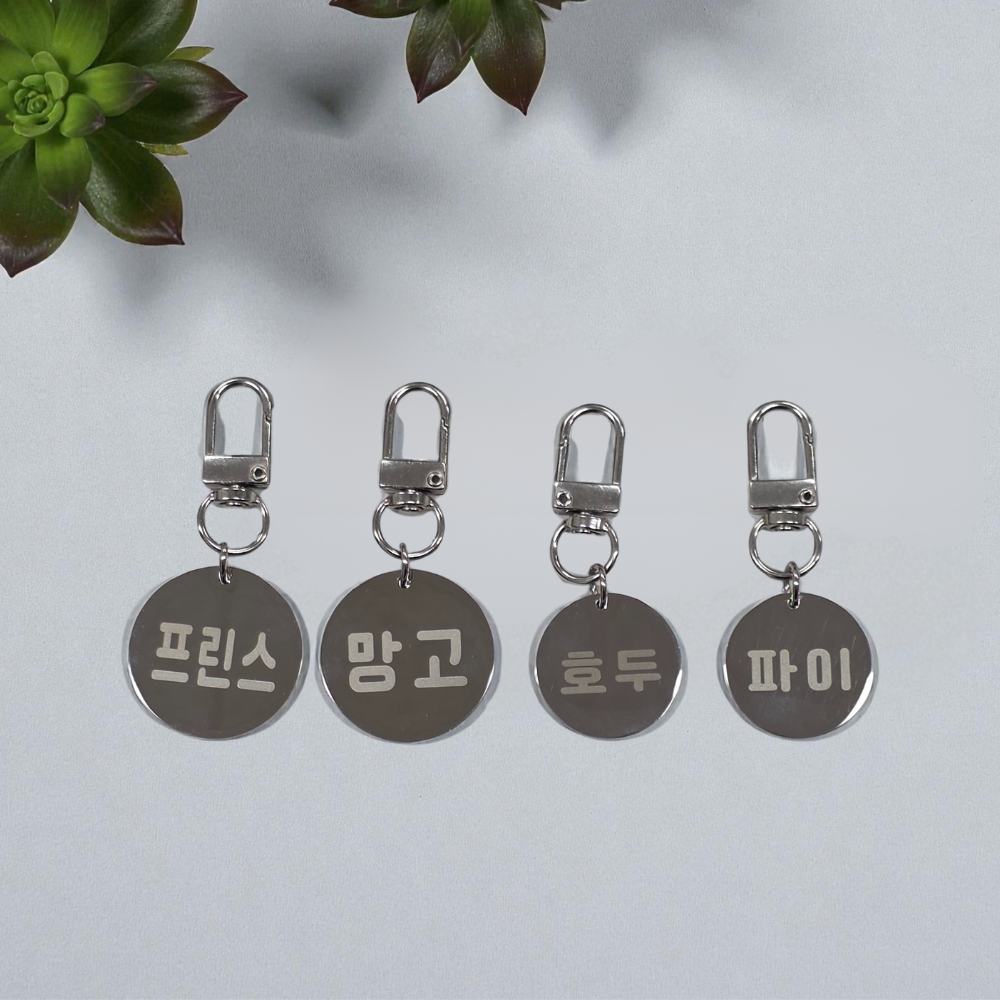 배드 반려동물 강아지 고양이 인식표, 써지컬, 고리, 펜던트, 각인, 목줄 이름표,원형 네임택, 2개, 써지컬원형 8,900원