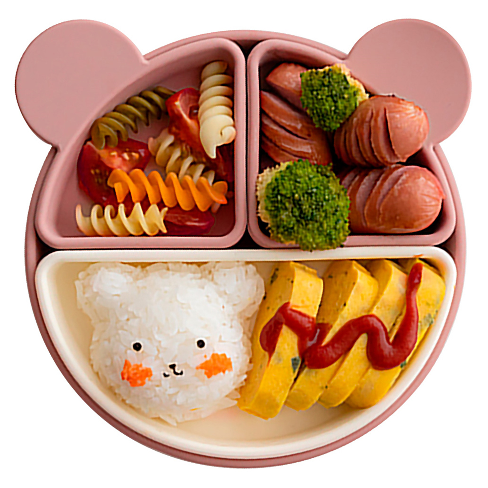 리틀클라우드 곰돌이 디바이더 흡착 식판, 로즈 핑크, 1개 17,770원