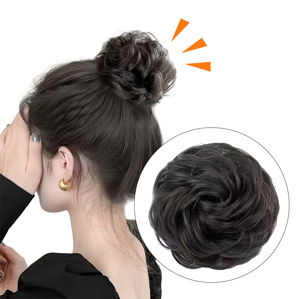 GBKING 여성용 당고머리 헤어 링 똥머리 가발 인모 100% 18,000원