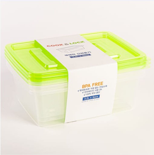 쿡앤락 간편용기 3.2l x 3개입 l 반찬 보관 용기 밀폐 9,200원