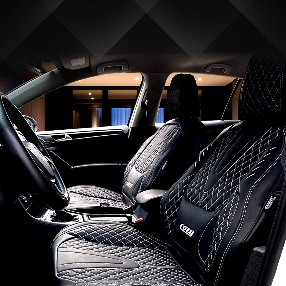 COZY 써밋 4D 입체 퀼팅 가죽 시트커버 논슬립 승용 SUV 겸용 프리미엄 카시트커버 1P, 1개, 레드라인 59,000원