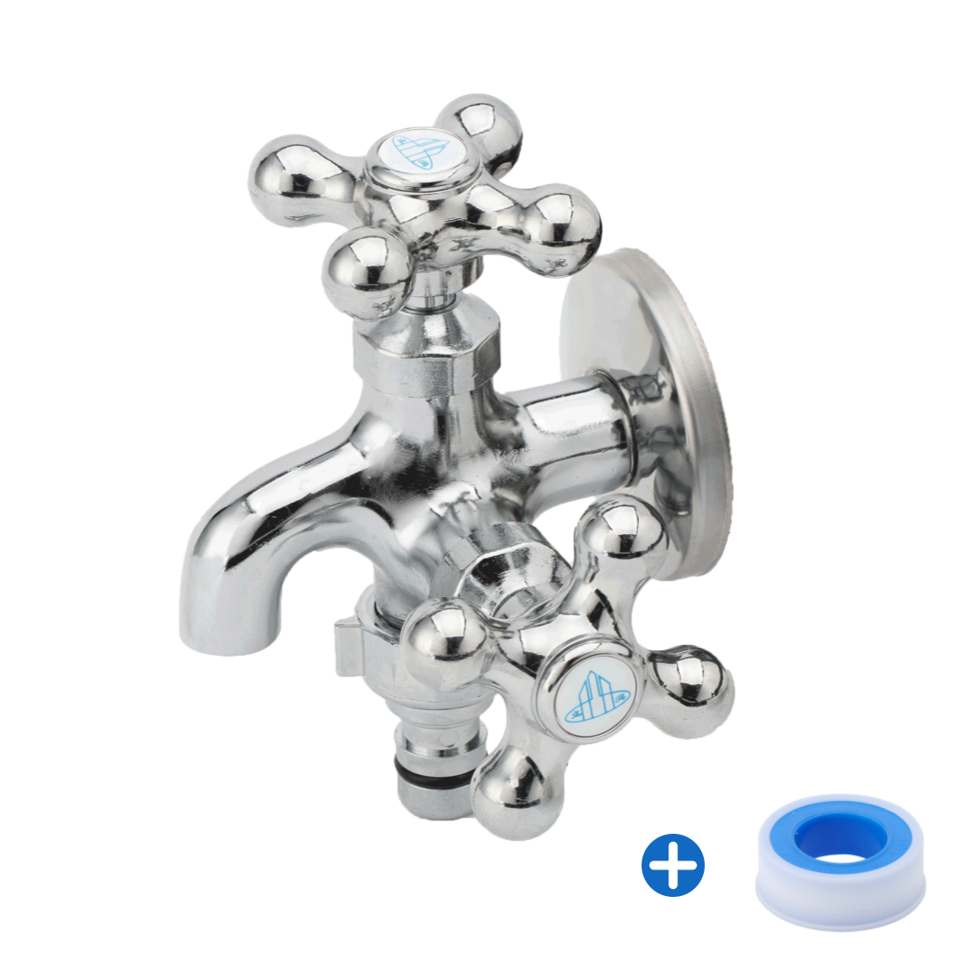 국산 두갈래수도꼭지 양갈래 베란다 수전 왕분리형 냉수 13,800원