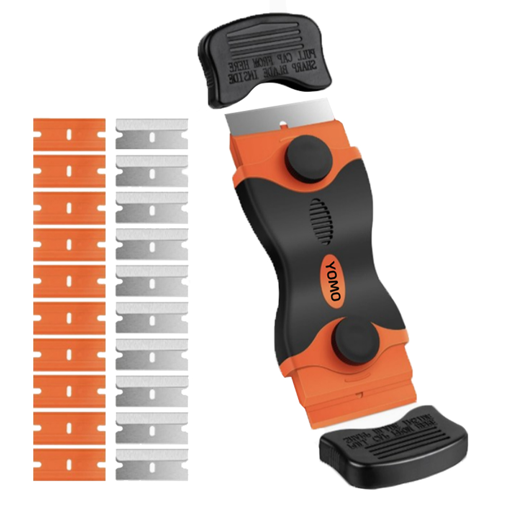 요모픽 다용도 양날 스크래퍼 + 리필용 쇠날 10p + 플라스틱날 10p 세트 오렌지, 1세트 6,250원