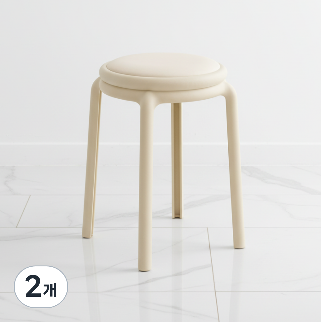 리틀보이 매일 쓰는 미니멀 쿠션 스툴, 화이트, 2개 69,800원
